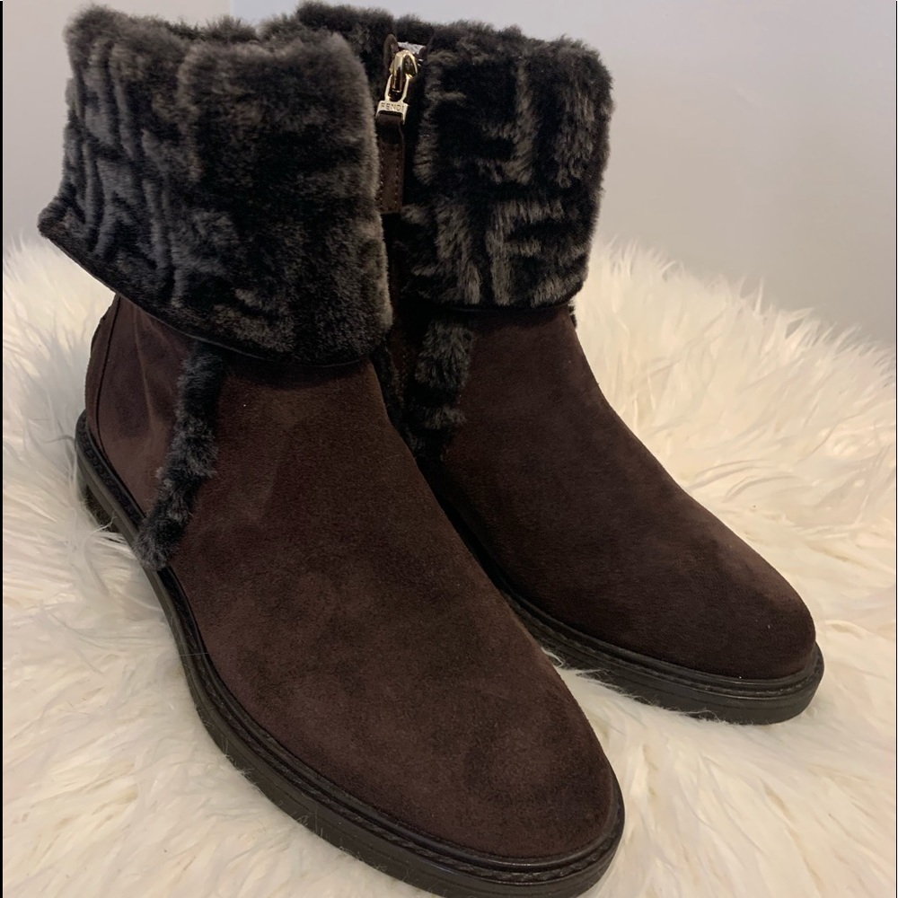 Fendi Fur Trimmed Boots - Picture 2 of 5